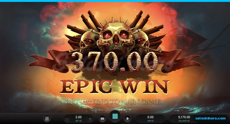 Epic Win banner shows $370.00 payout
