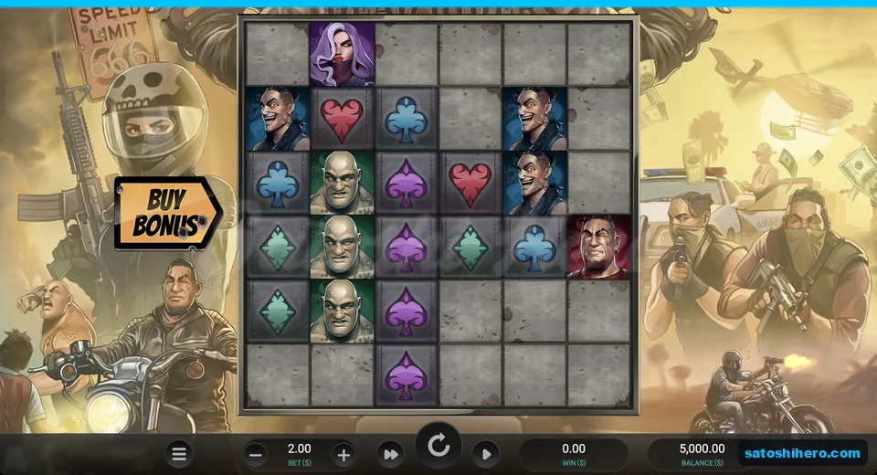 Stone blocks sit among riders and card suits