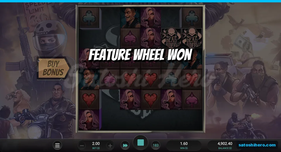Feature Wheel Won banner covers the board