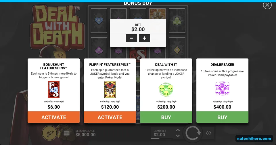 BONUS BUY menu shows four purchase options