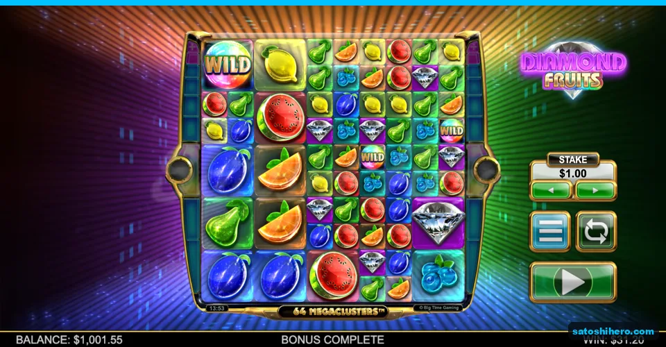 Bonus complete screen showing $31.20 win
