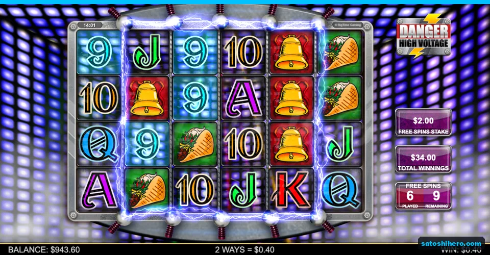 Lit reels show free spins with $34.00 total
