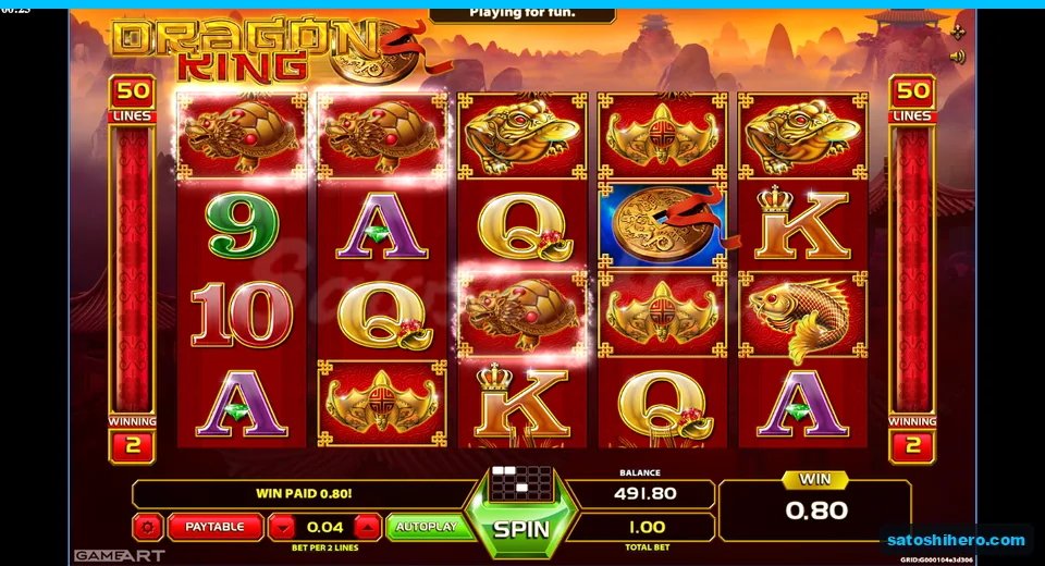 0.80 win paid on two turtle lines