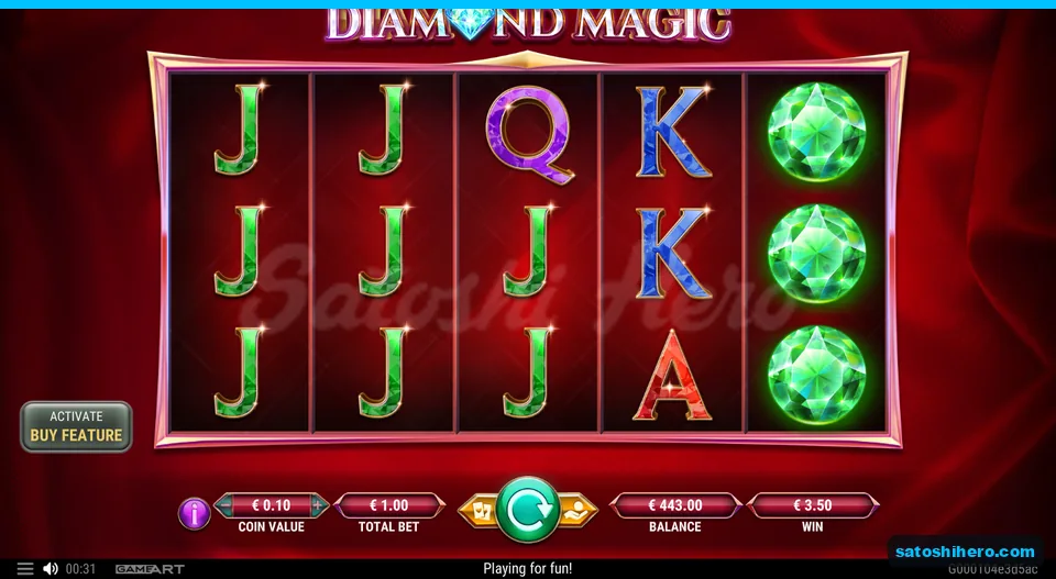 3.50 win shown with green J symbols