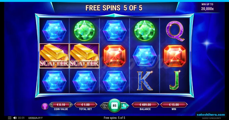 Spin 5 of 5 with $15.00 showing