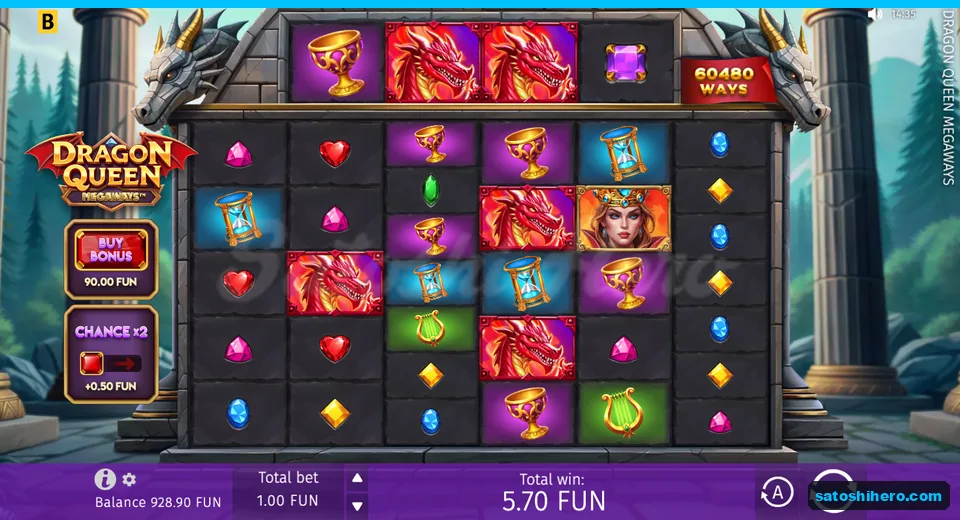 Settled board with 5.70 FUN win