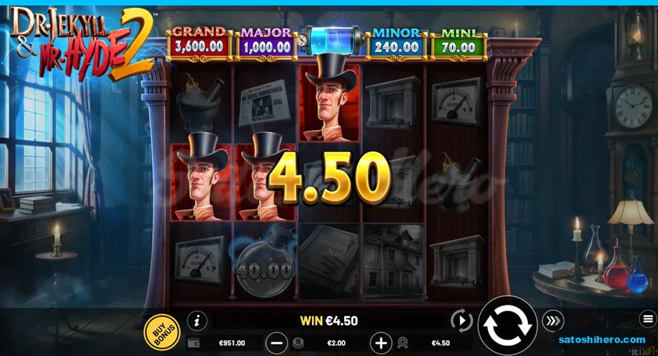 $4.50 win above three top-hat gentleman symbols