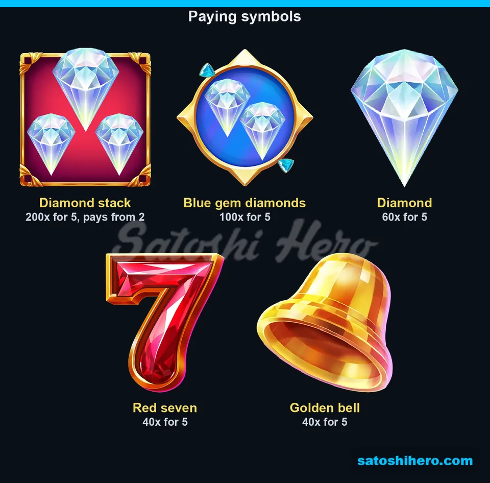 Diamond stack tops the paytable values