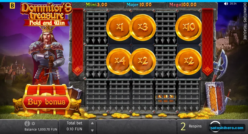 Feature screen with two respins and dropping coin