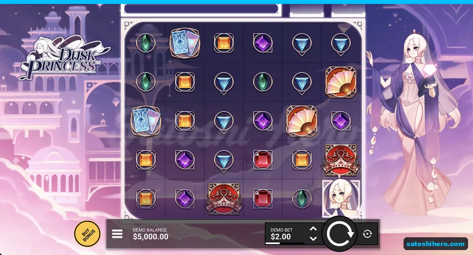 Gem crown and fan grid under empty bar