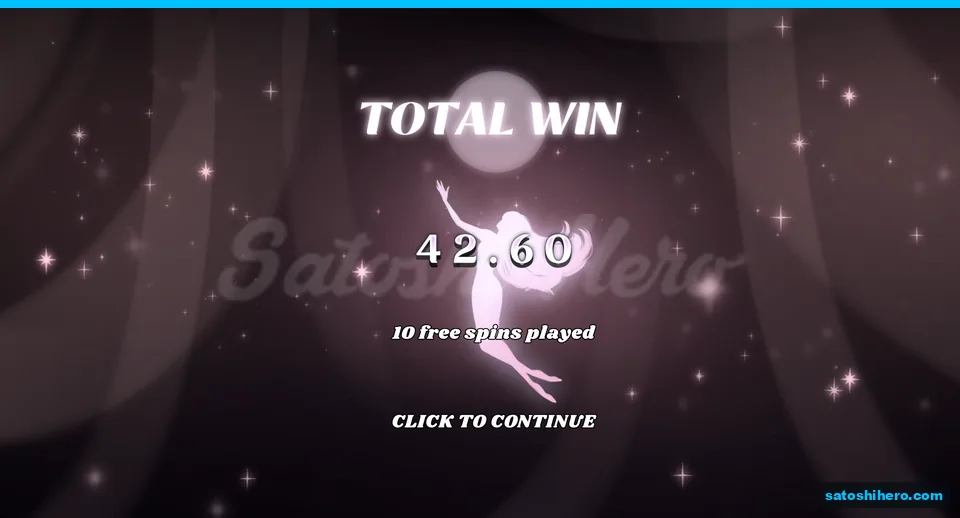 Total card showing $42.60 from free spins