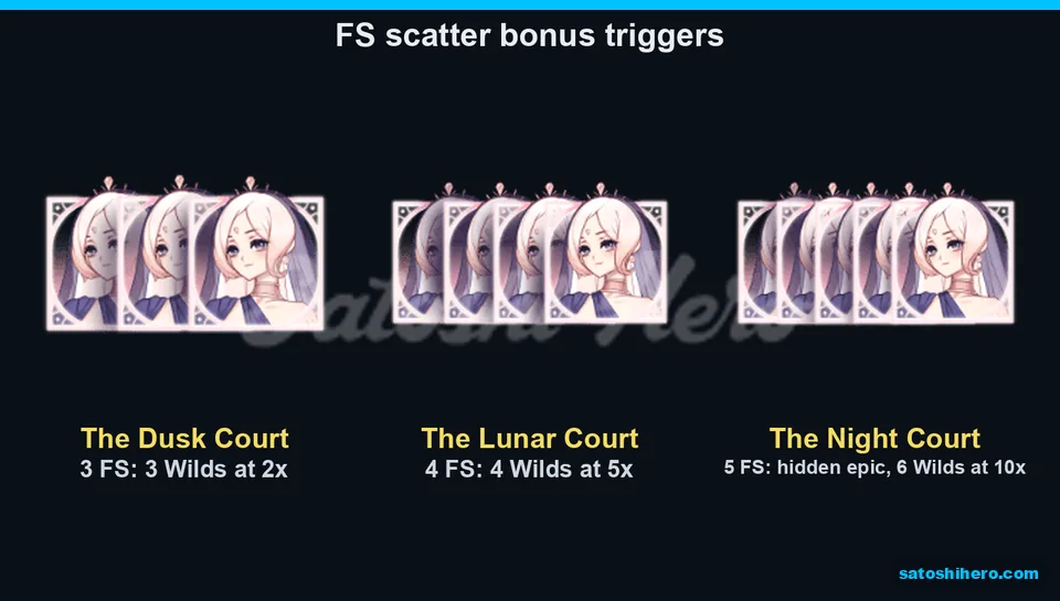 Three four and five FS scatter cards