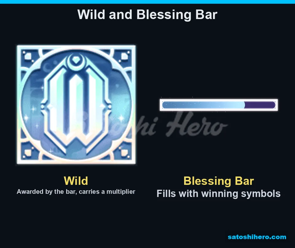 Wild symbol beside a filled Blessing Bar