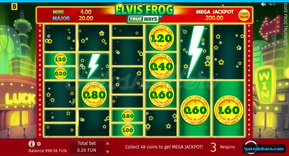 Respin grid with ten coin positions filled