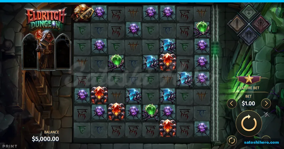Eight-by-eight grid settled before a spin