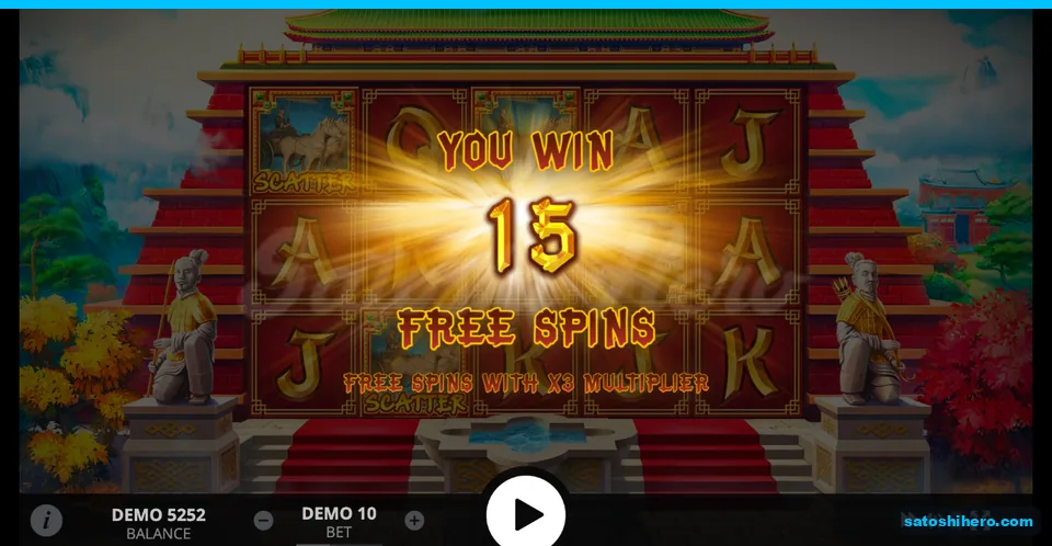 15 free spins announced with x3 multiplier after three scatters