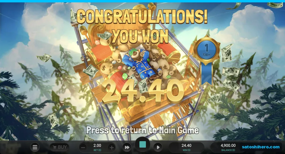 Level 1 collect screen shows $24.40
