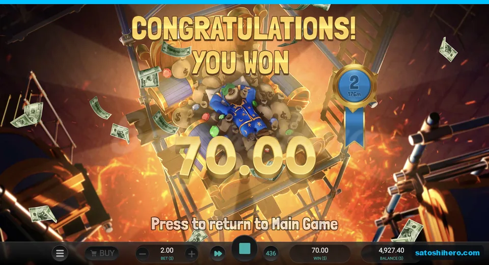 Level 2 collect screen shows $70.00