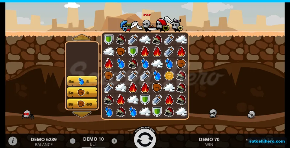 70.00 DEMO win settled across rock and water clusters