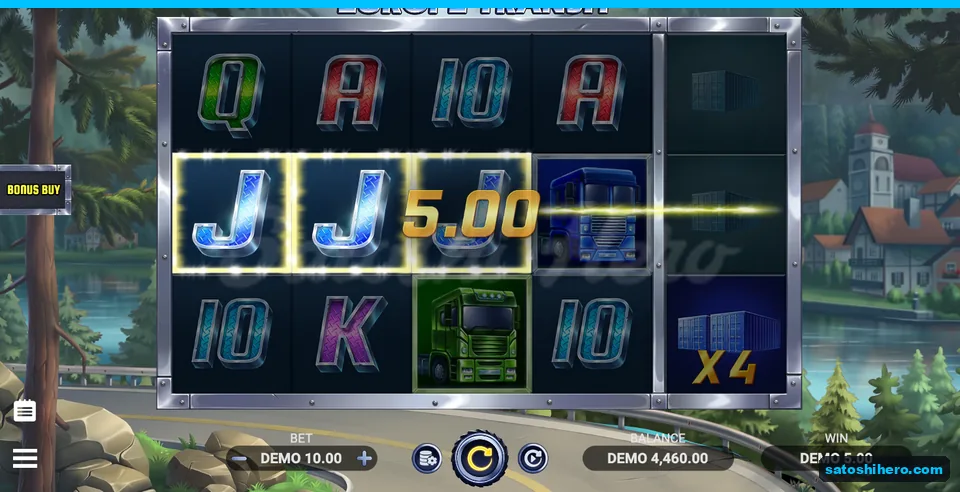 5.00 win field beside three Jack symbols