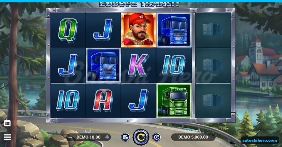 5,000.00 balance shown with trucks and empty multiplier positions