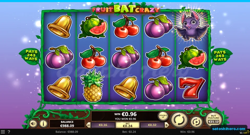 $0.96 win panel on settled fruit grid