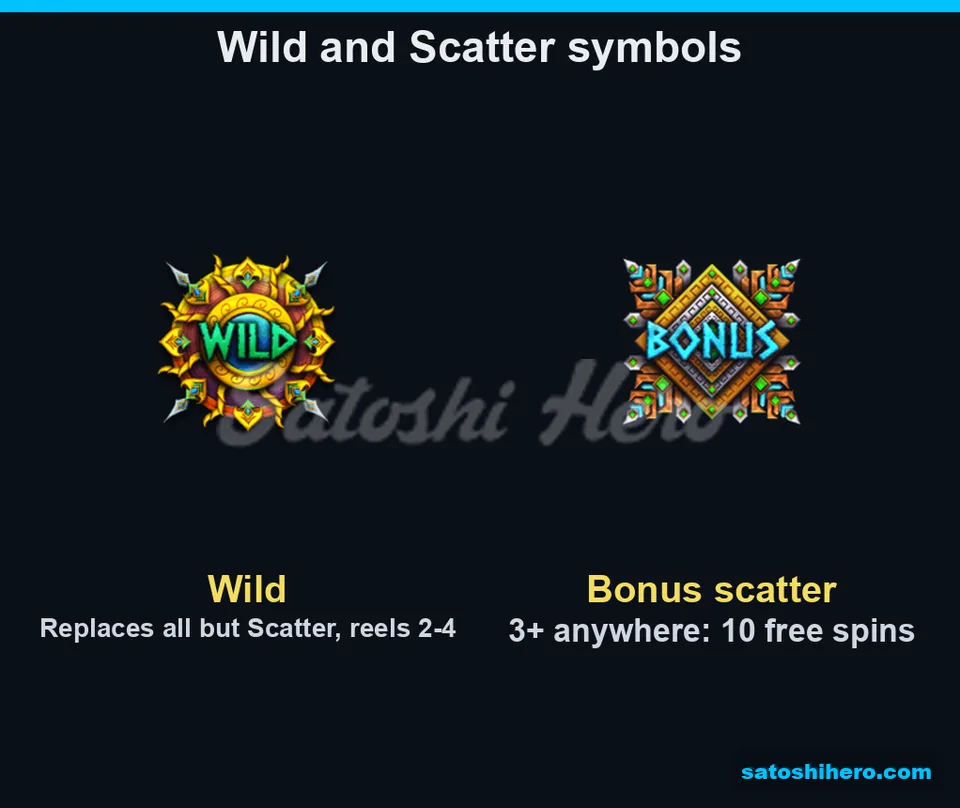 Info screen showing Wild and scatter rules