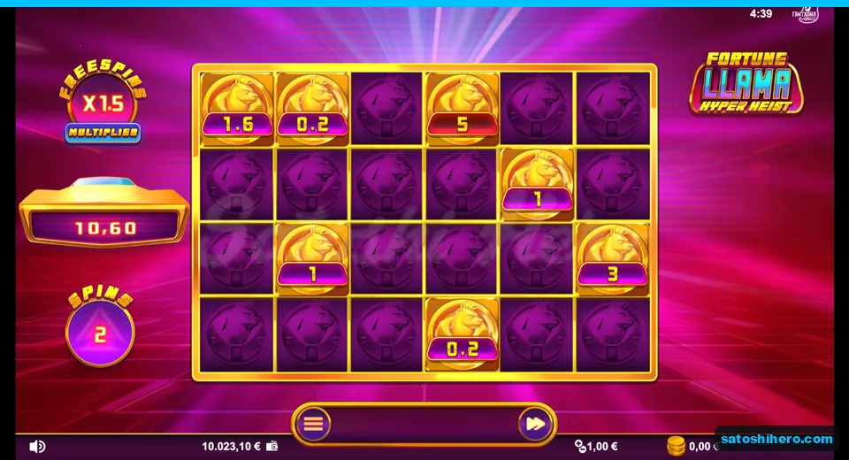 Second spin left with locked coins and 1.5x