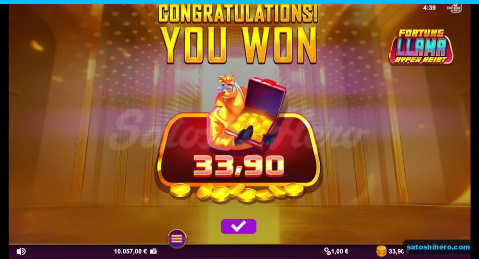 33.90 euro result card after Free Spins