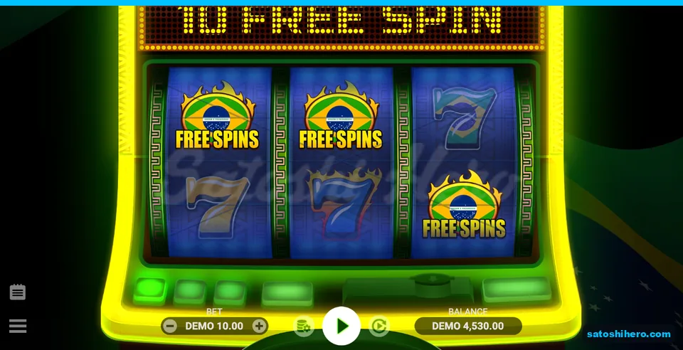Three Free Spins symbols show a 10-spin award
