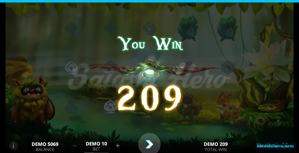 209 total win displayed after 12 Free Spins