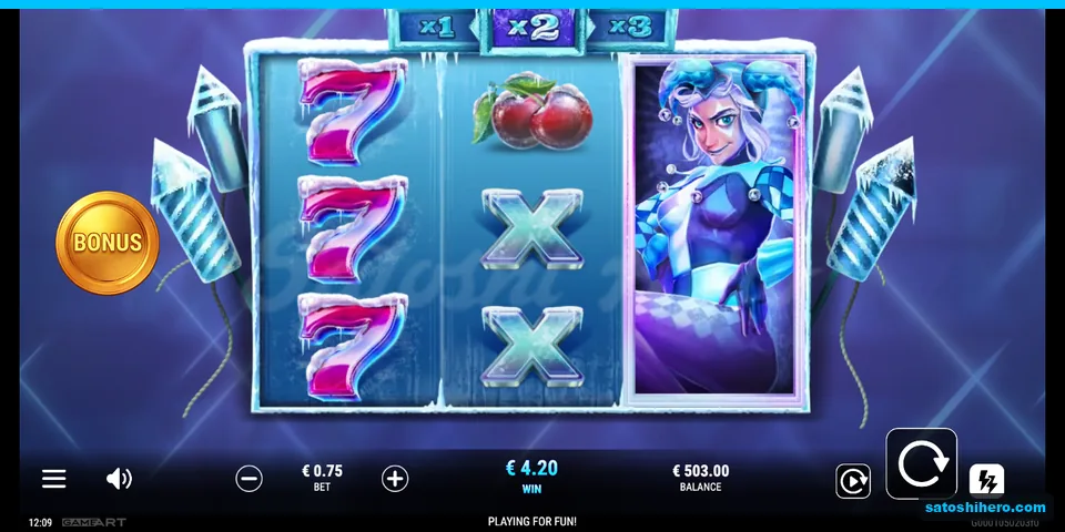 $4.20 win shown with full wild third reel