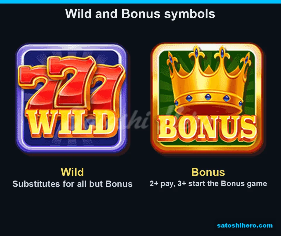 777 Wild and golden crown Bonus symbols