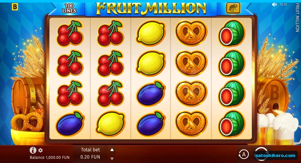 Main screen with fruit reels at rest