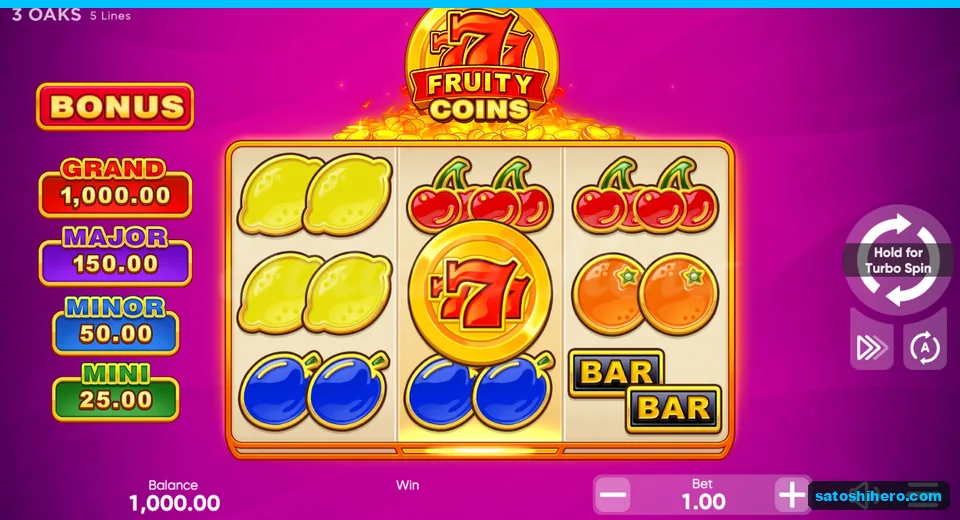 Board at rest with jackpot plaques and one-dollar bet