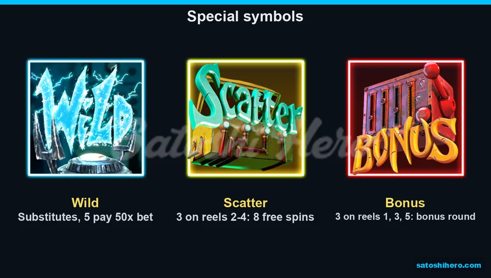 Wild Scatter and Bonus symbol rules shown