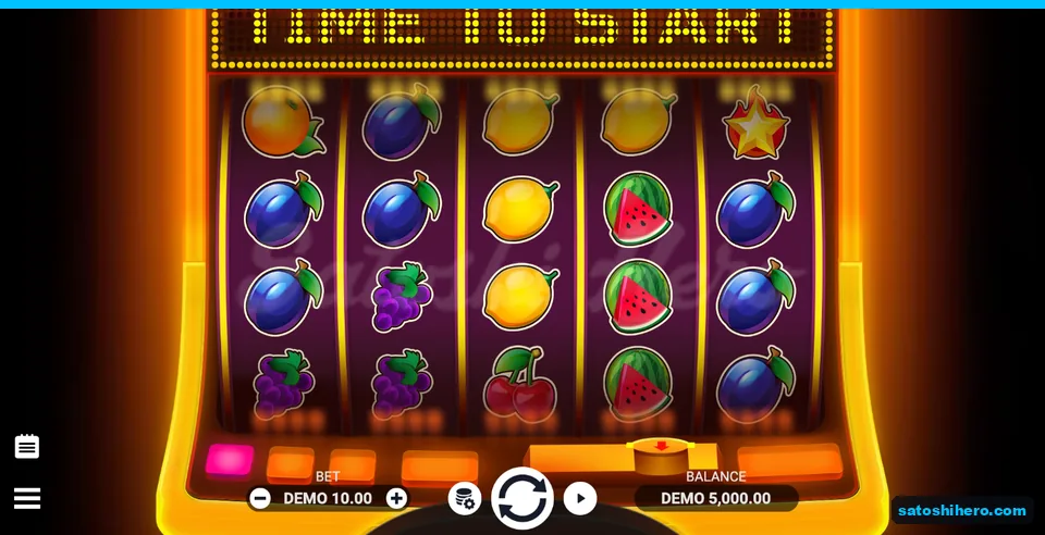 Settled fruit grid with one flaming star