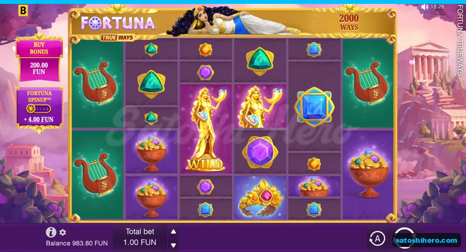 Screen showing uneven reels and 2,000 ways