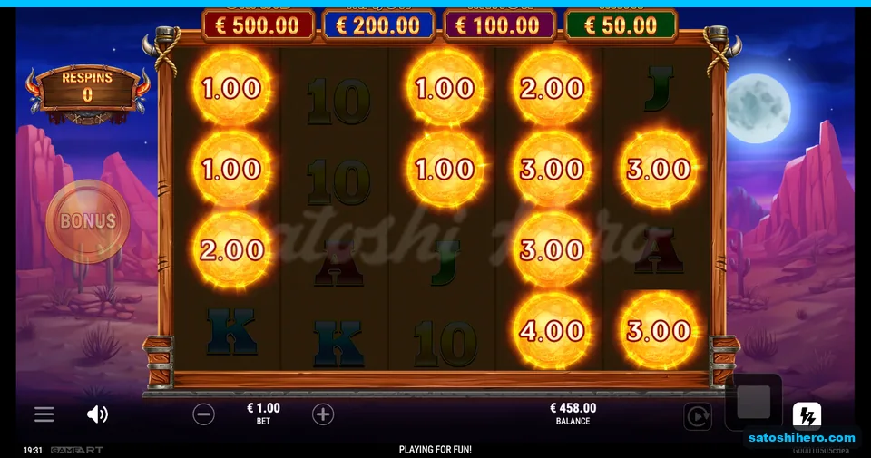 Zero respins left with locked Fireballs across moonlit reels