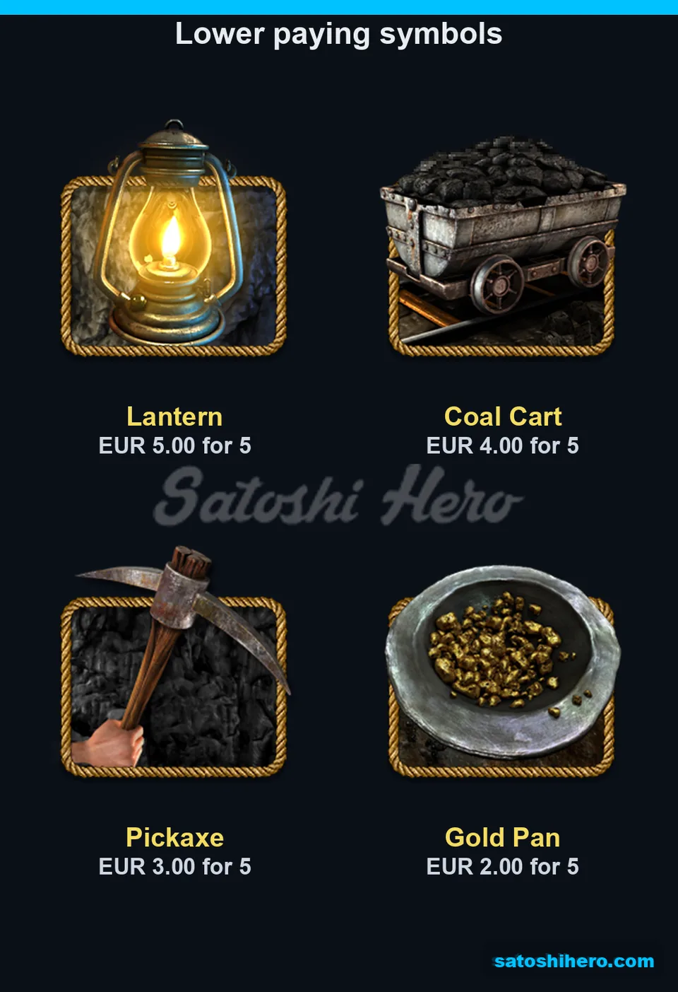 $3.00 and $2.00 mining tool pays displayed