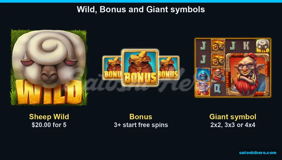 Sheep Wild, Bonus and Giant symbols displayed