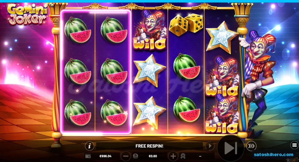 Two watermelon reels held with respin banner