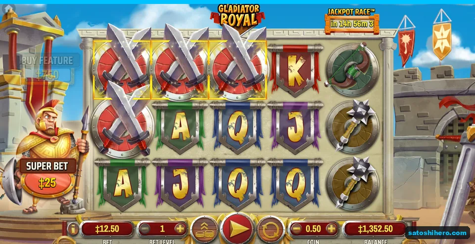 Swords lined up for a gold outlined win