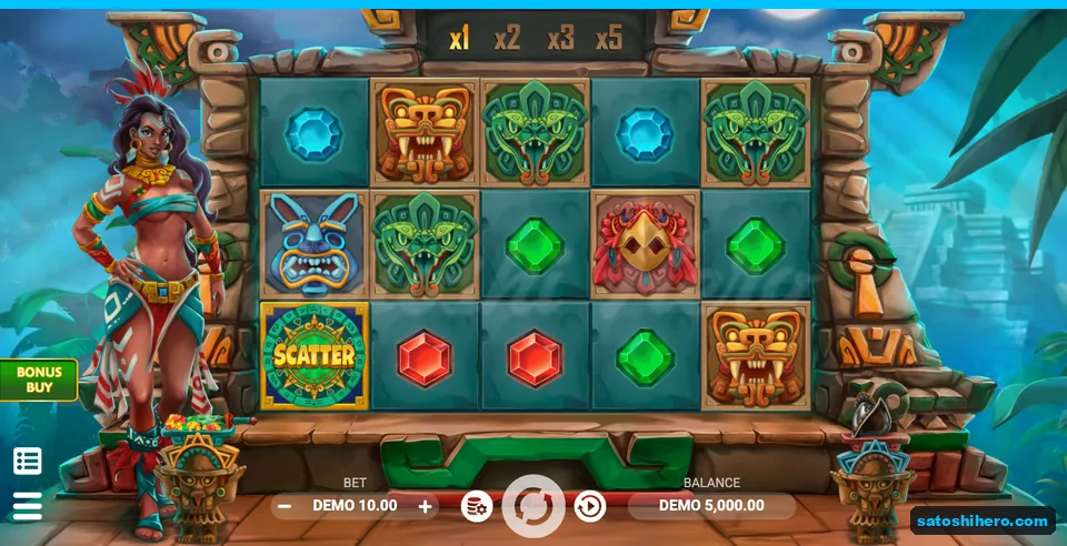 First spin grid with jade gems and masks