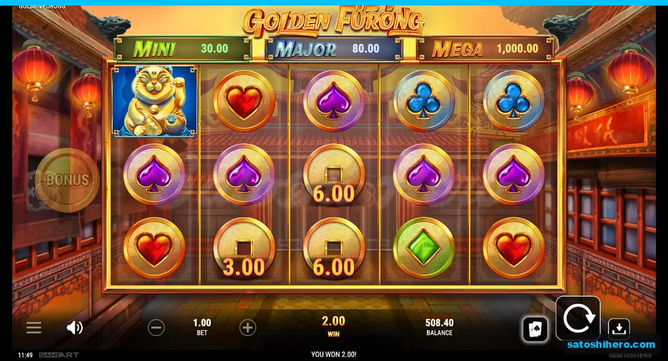 $2.00 win linking five purple spade coins