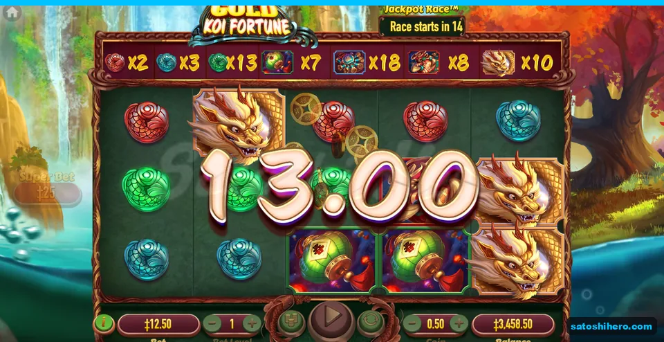 Win landed with 13.00 over reels