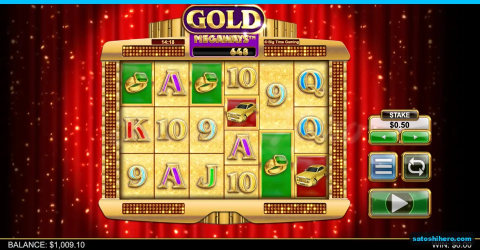Six-reel grid settled with gold luxury symbols