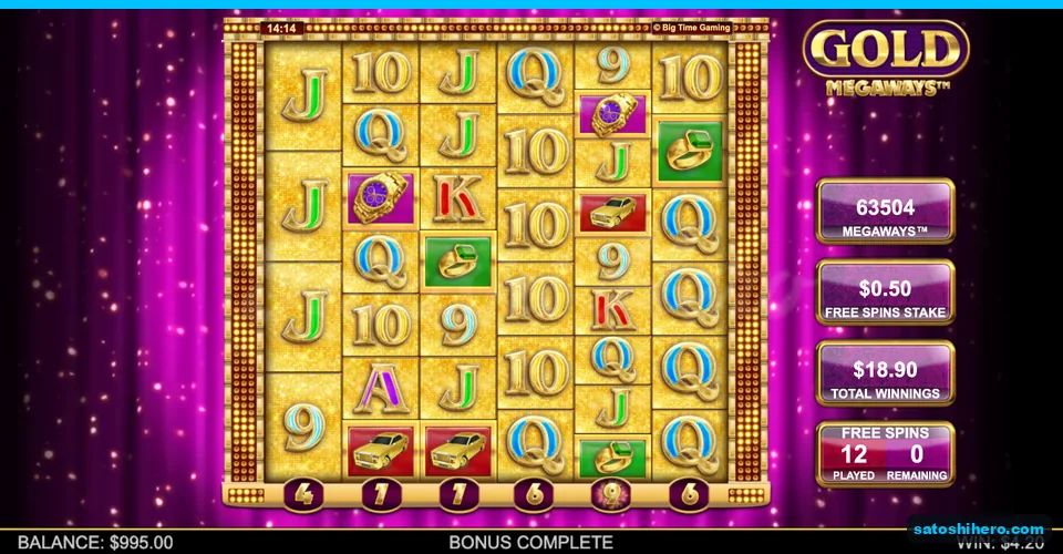 Tall grid behind $18.90 bonus total