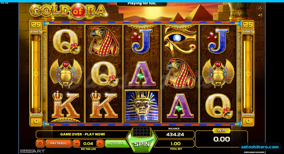 5x3 grid idle with pharaoh, falcon, scarab and card royals