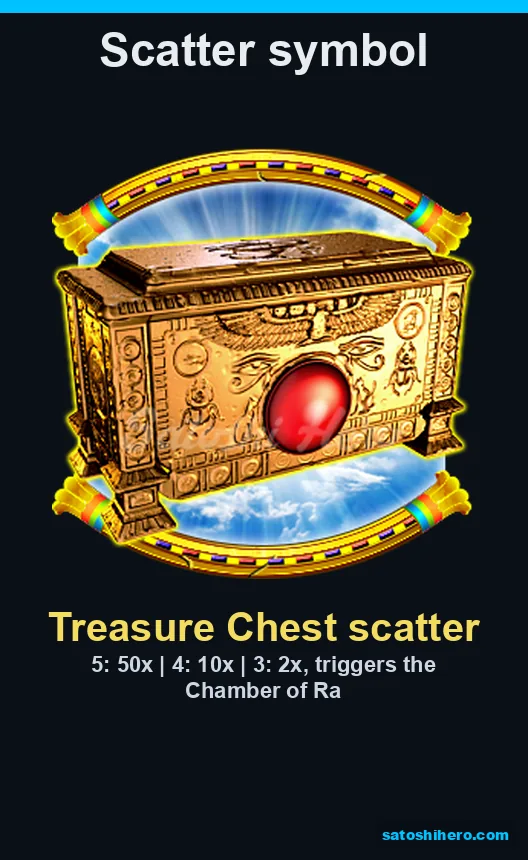 Three chests paying 2x on the golden scatter pay board